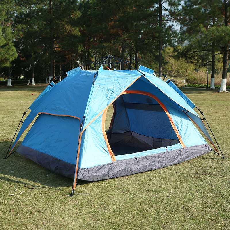 家庭自驾游野炊自动速开双层户外帐篷便携折叠3-4人露营帐篷定制