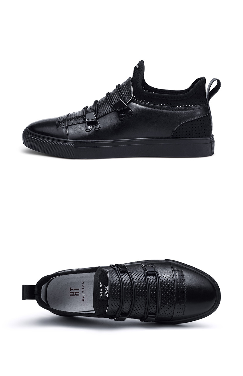 haut ton/皓顿小白鞋男春季2018新款韩版百搭男鞋松糕鞋板鞋男冬