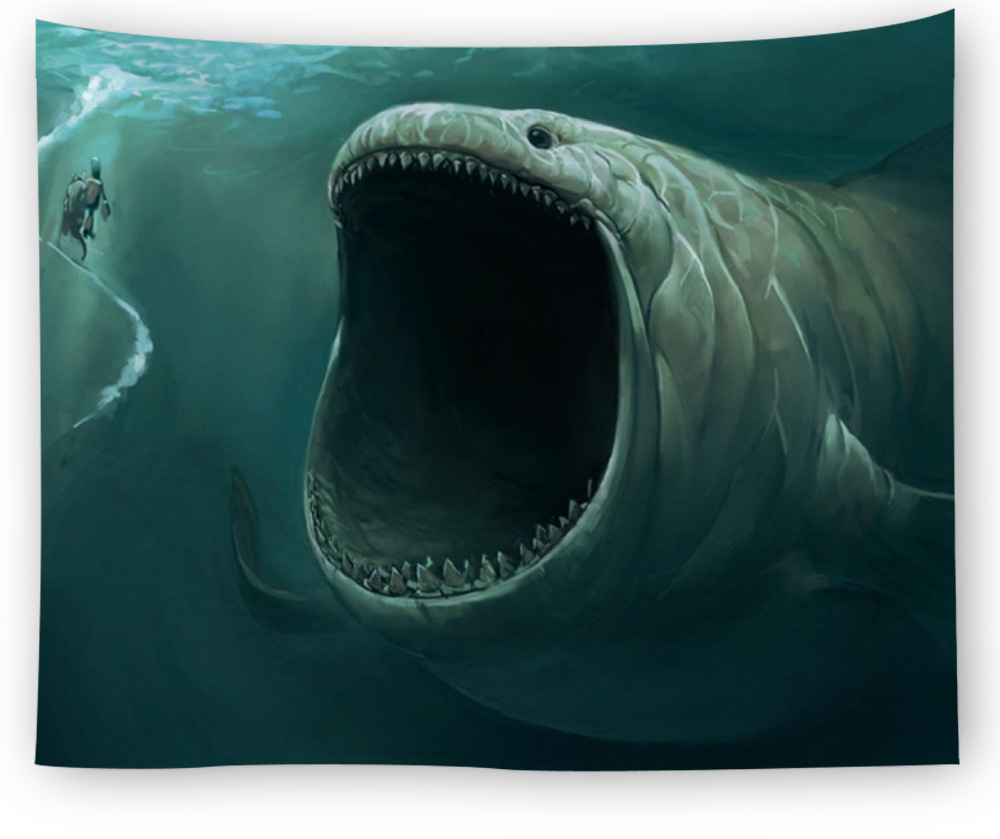 数码印花 涤纶挂毯 墙毯 沙滩巾 深海巨兽款 厂家直销 一 件代发