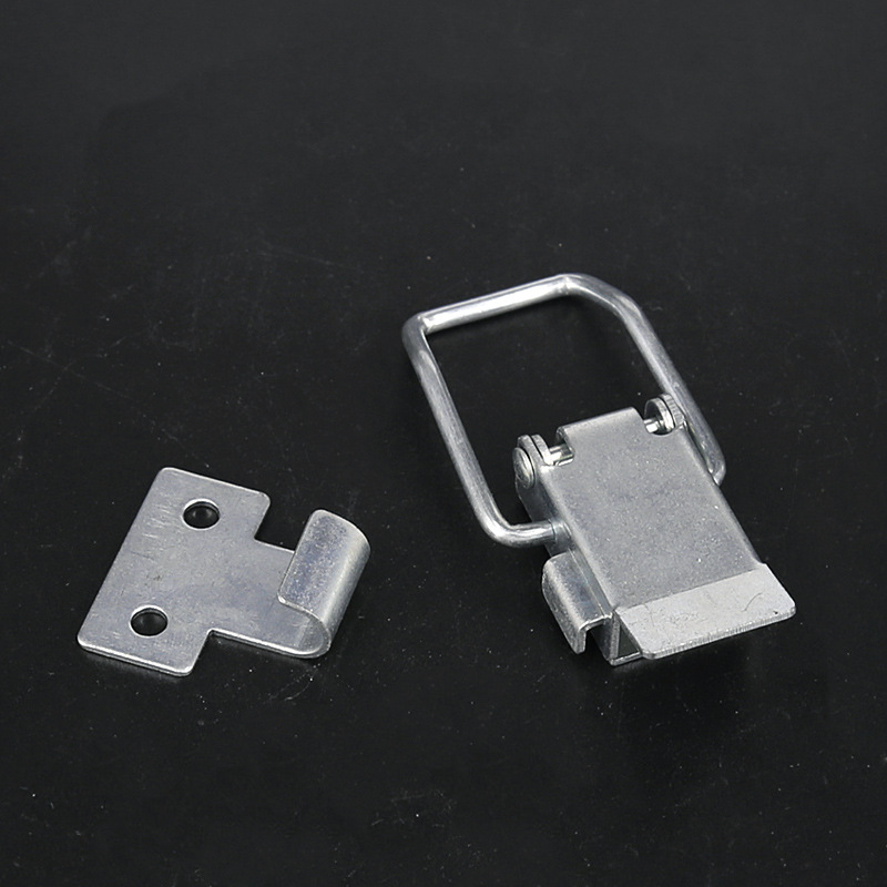 厂家直销 工具箱搭扣 木箱箱扣 带按钮箱扣 4寸 铁镀锌