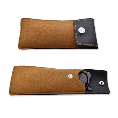 皮质眼镜皮套 时尚个性眼镜袋 拼接眼镜收纳袋 厂家直销