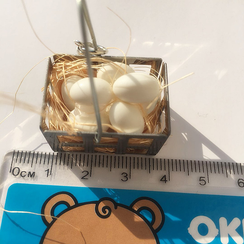 手作饰品 搞怪趣味迷你鸡蛋蓝耳环耳夹 夸张复古软妹耳饰