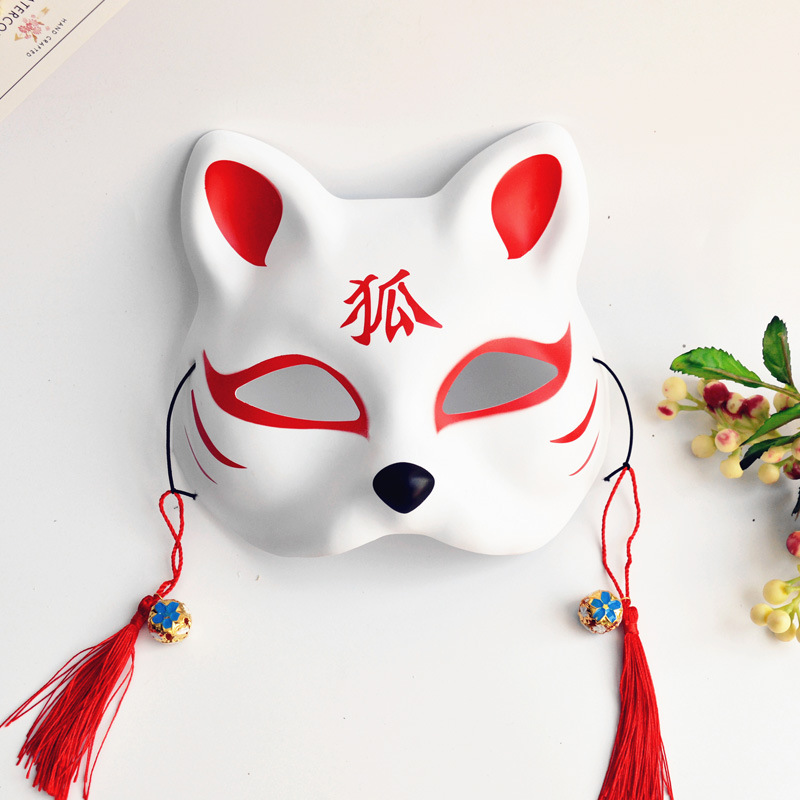 2018和风cos 半脸猫全脸猫脸面具动漫狐狸暗部 小狐狸面具个性款