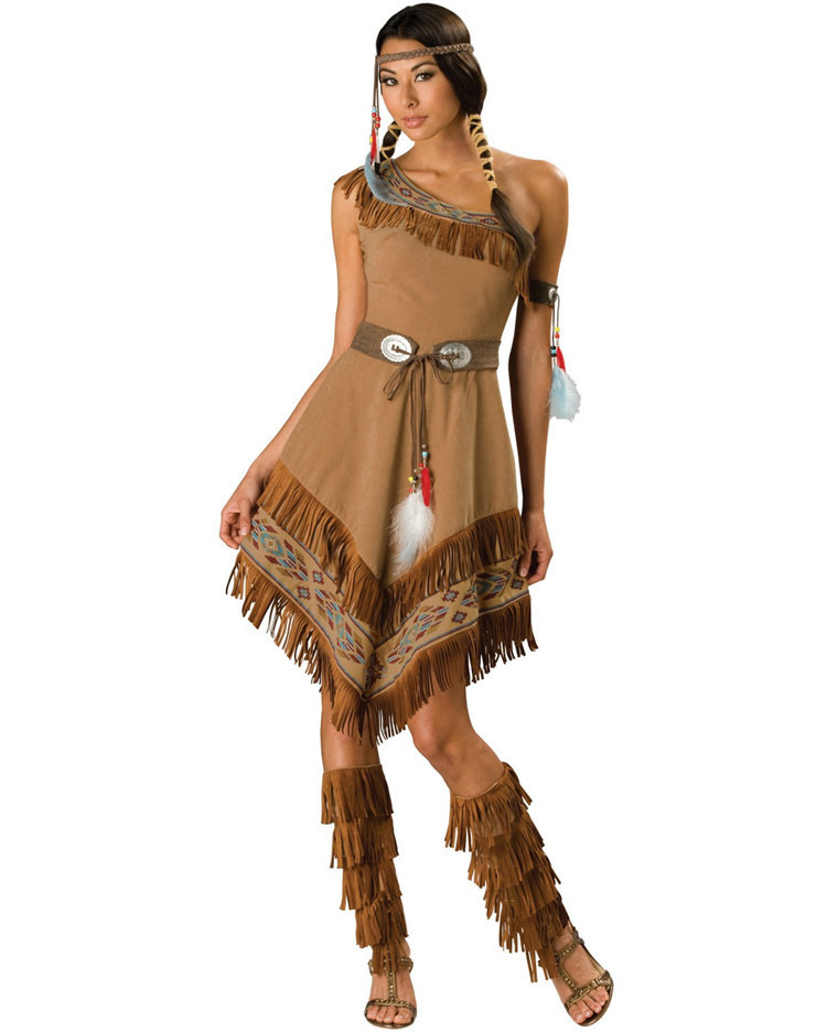 7004# 万圣节扮演罗马希腊公主女神服装 印第安部落服装 猎人服饰