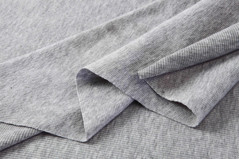 厂家直销 好质量罗纹布 纯涤花灰纱 t2x2罗纹布 针织拉架罗纹布