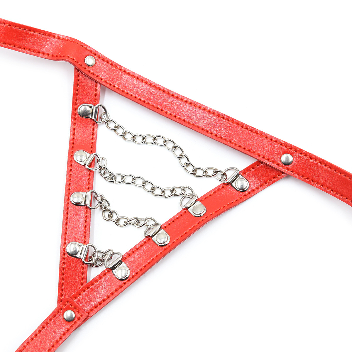 工厂店情趣用品另类玩具皮革贞操裤铁链女式t裤皮革丁字裤演出服