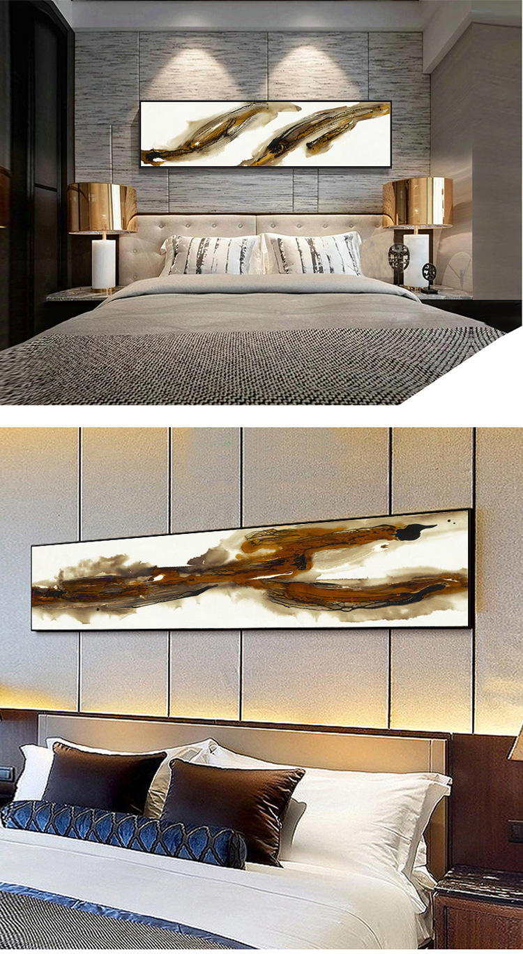 酒店床头画客厅装饰画卧室壁画软装样品房宾馆配画赵无极抽象挂画