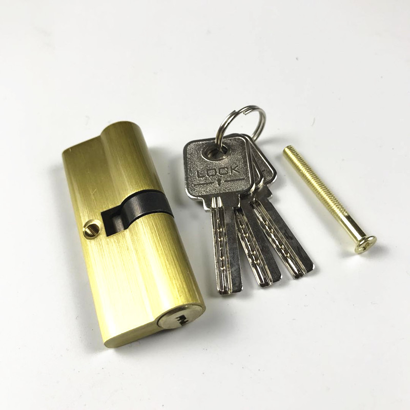 双开锁芯 双面两头插钥匙室内房门卧室通道小70mm全铜锁头锁芯