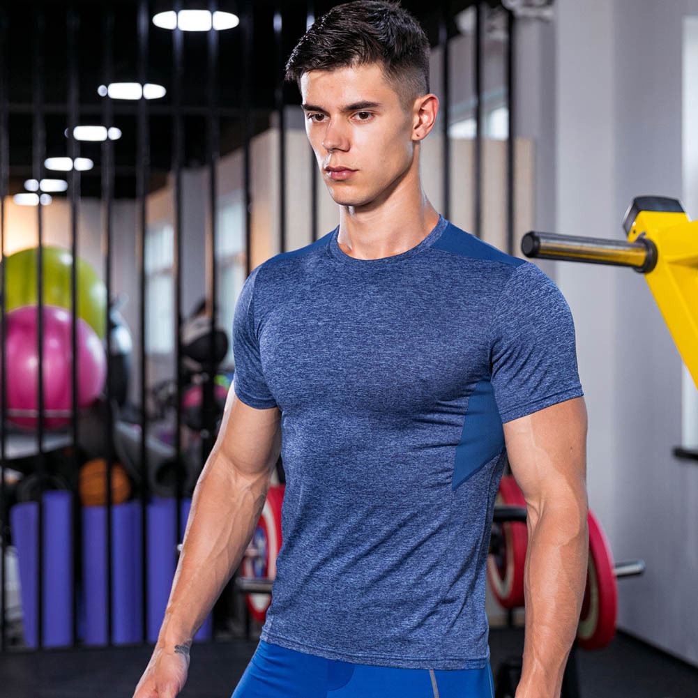 清仓男士健身贴身男跑步训练服速干透气运动衫休闲服淘宝爆款代发