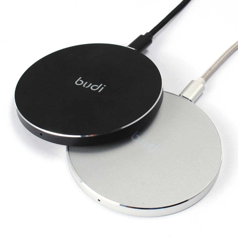 budi 10w圆形无线充电器适用于安卓手机qi无线快充超薄厂家直销