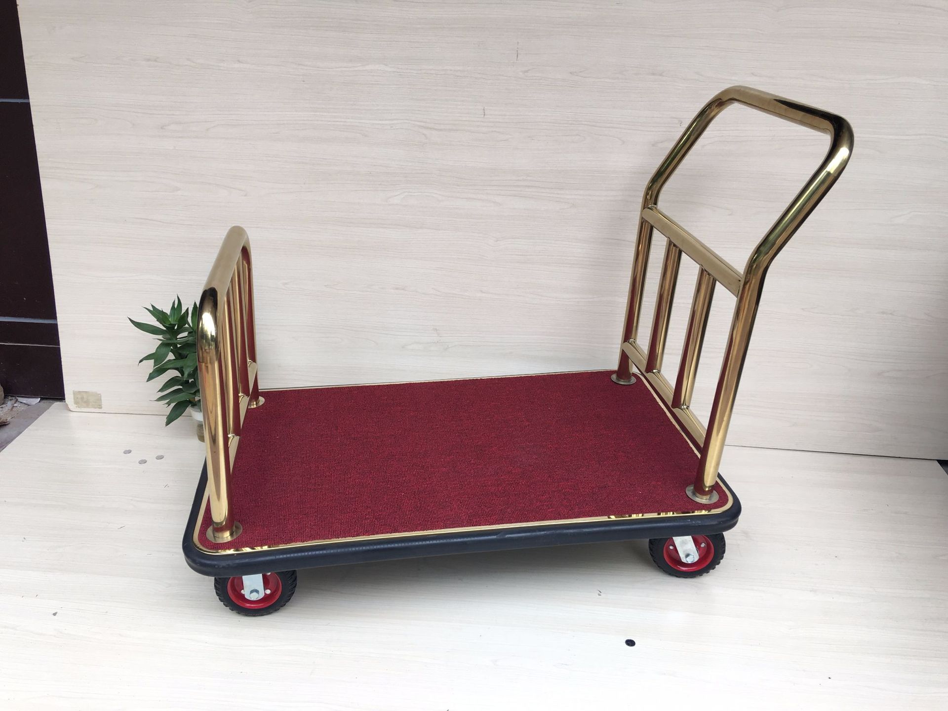 酒店行李车/托运车金顶钛金手推行李车酒店置物推车行李推车