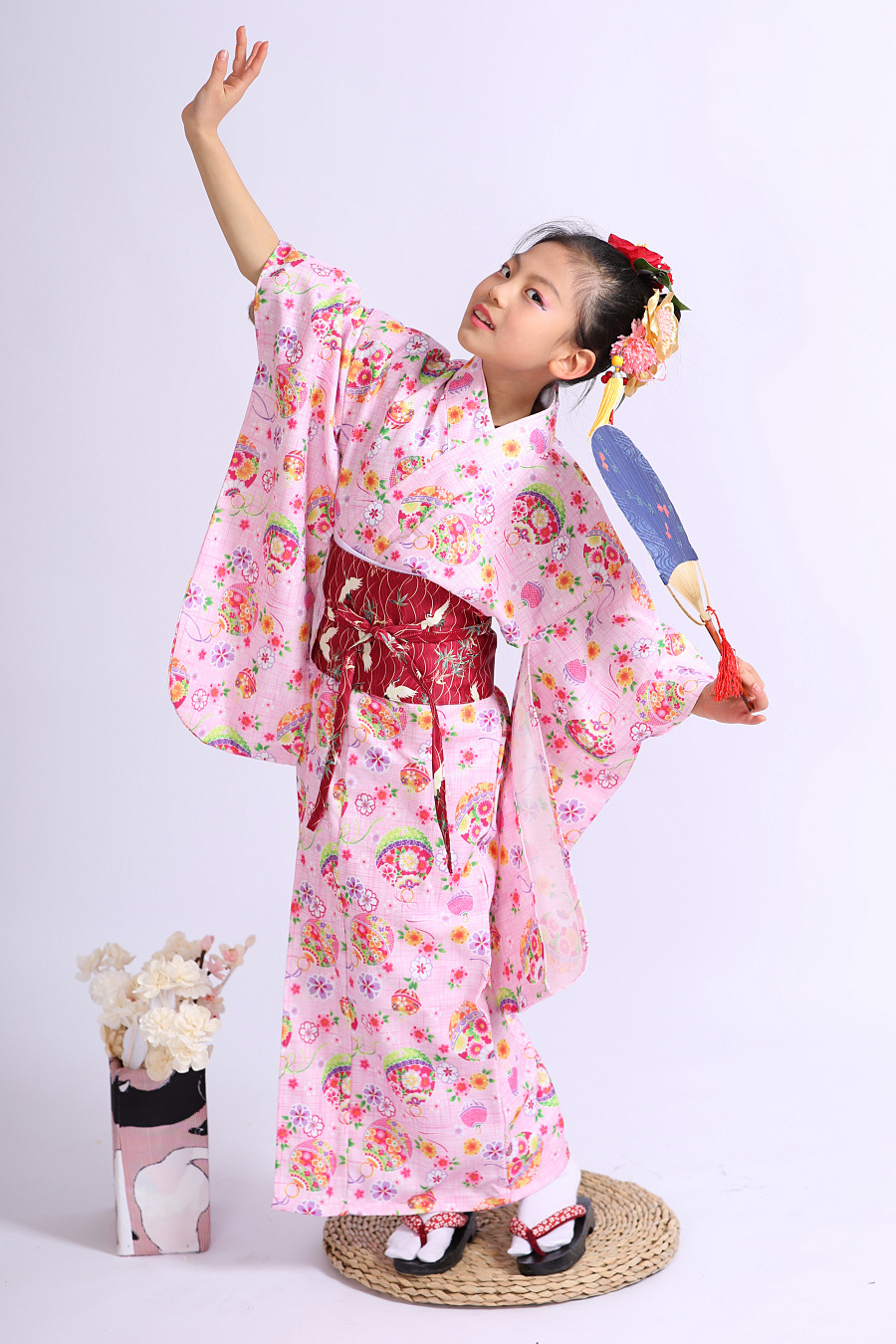 日本和服儿童女512小孩和服正装秋冬新品和服振袖套装