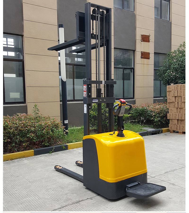 上海站驾步行式全电动叉车2半自动装卸车液压升降堆垛机1吨堆高车