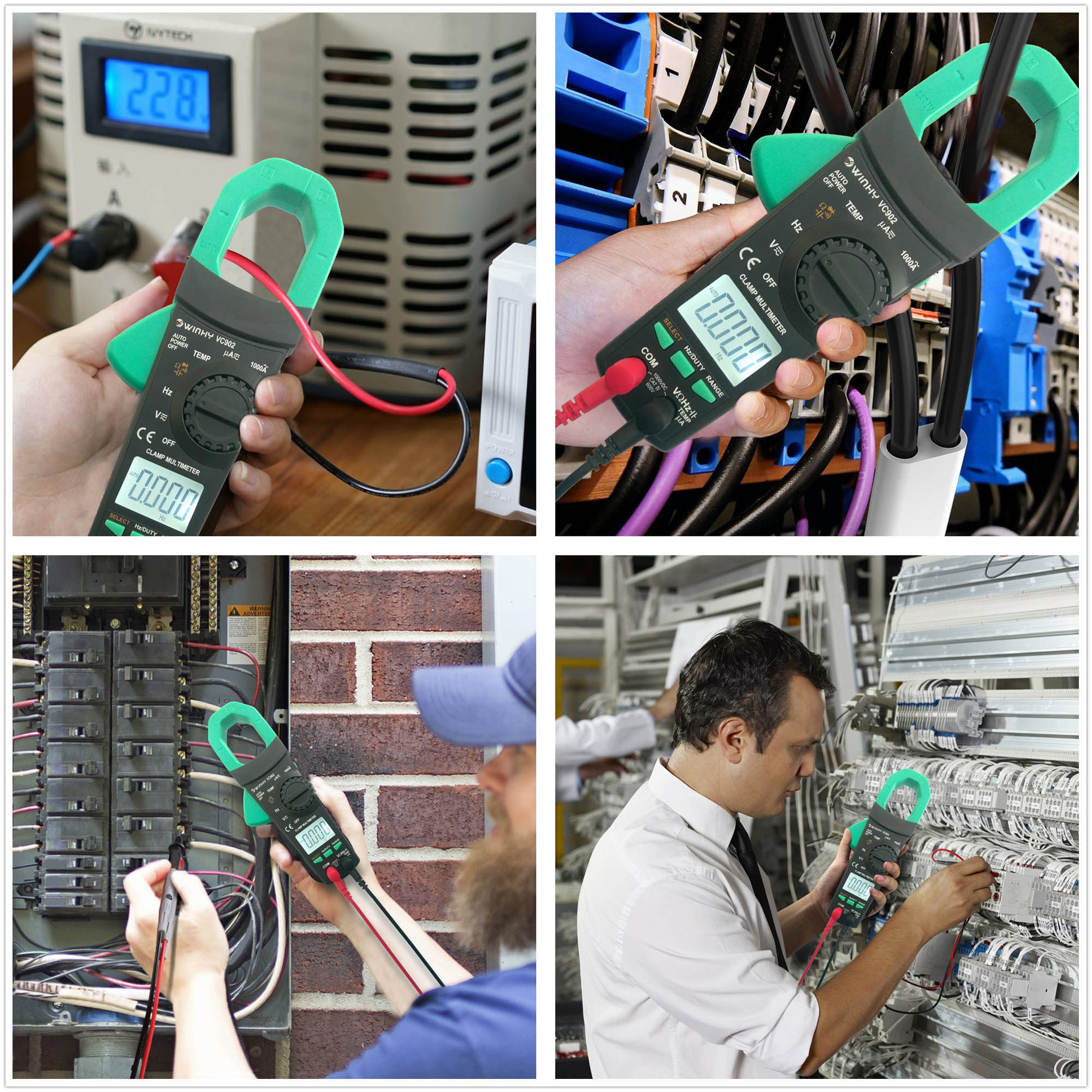 902测量工具电工仪器仪表手持自动数字万用表真有效值单手操作