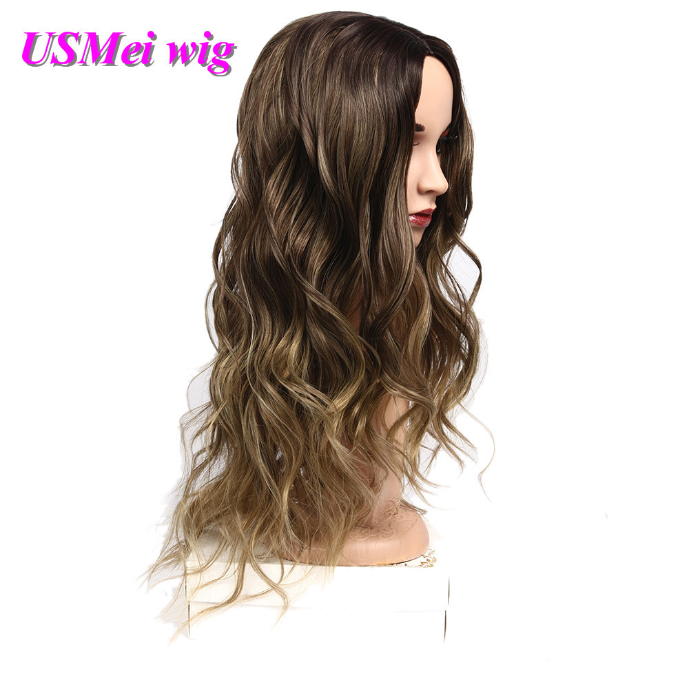 欧美假发批发 女长卷发深棕色大波浪 亚马逊热销跨境货源厂家直销