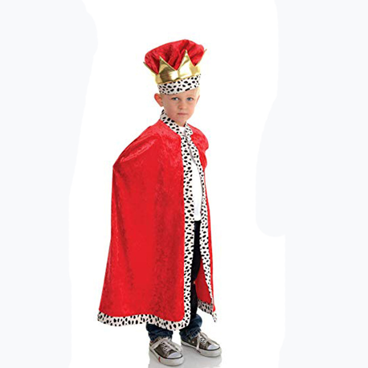 厂家批发万圣节国王披风成人披风王子公主披风儿童节日舞会表演服
