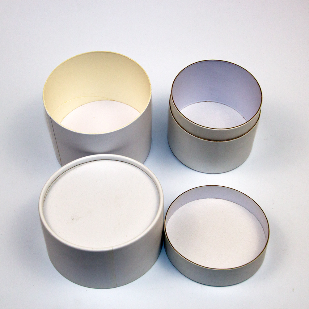 厂家直销 白色圆筒 可印刷logo纸筒 高端化妆品包装盒