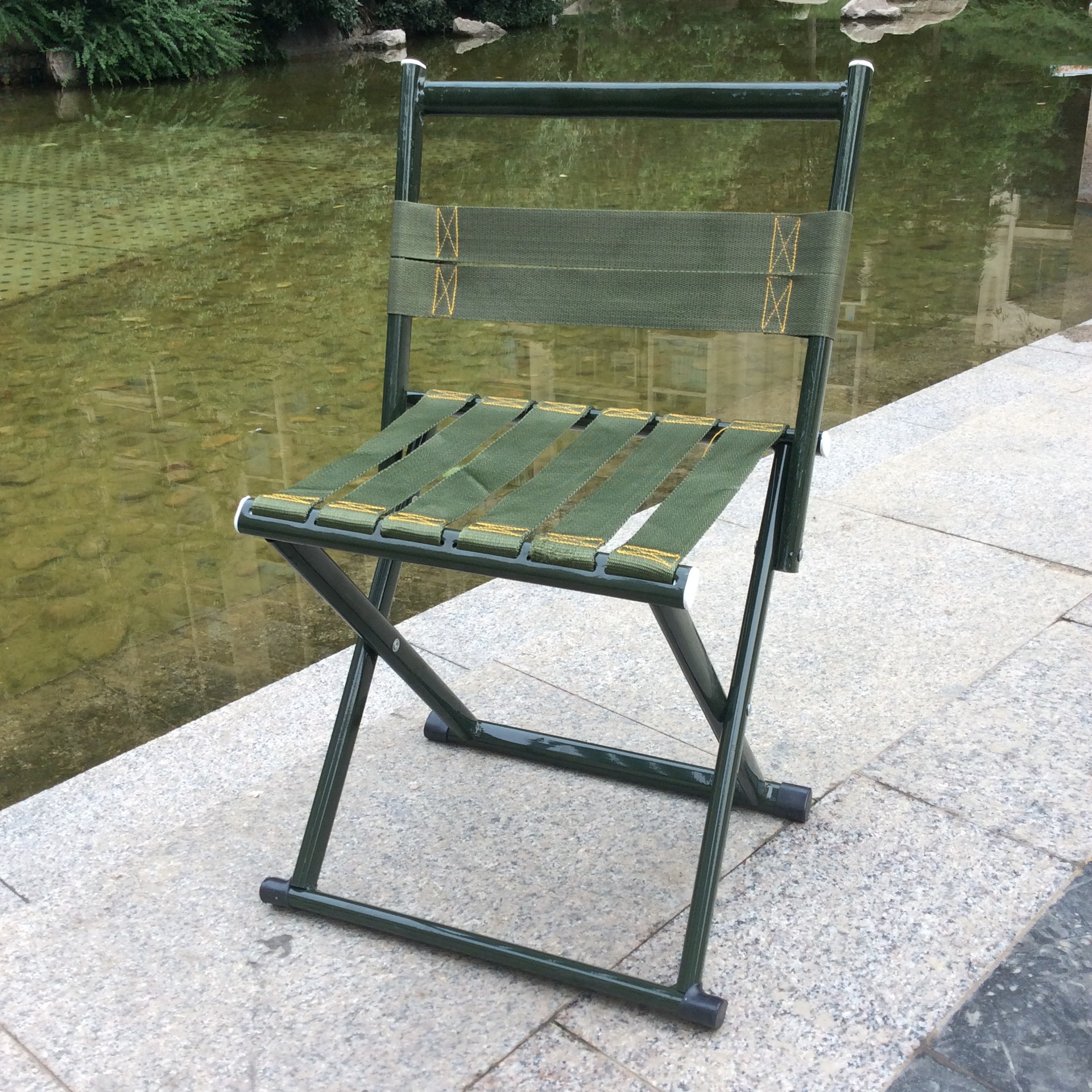 折叠圆管马扎新款便携式靠背军工马扎子钓鱼凳子户外火车小板凳