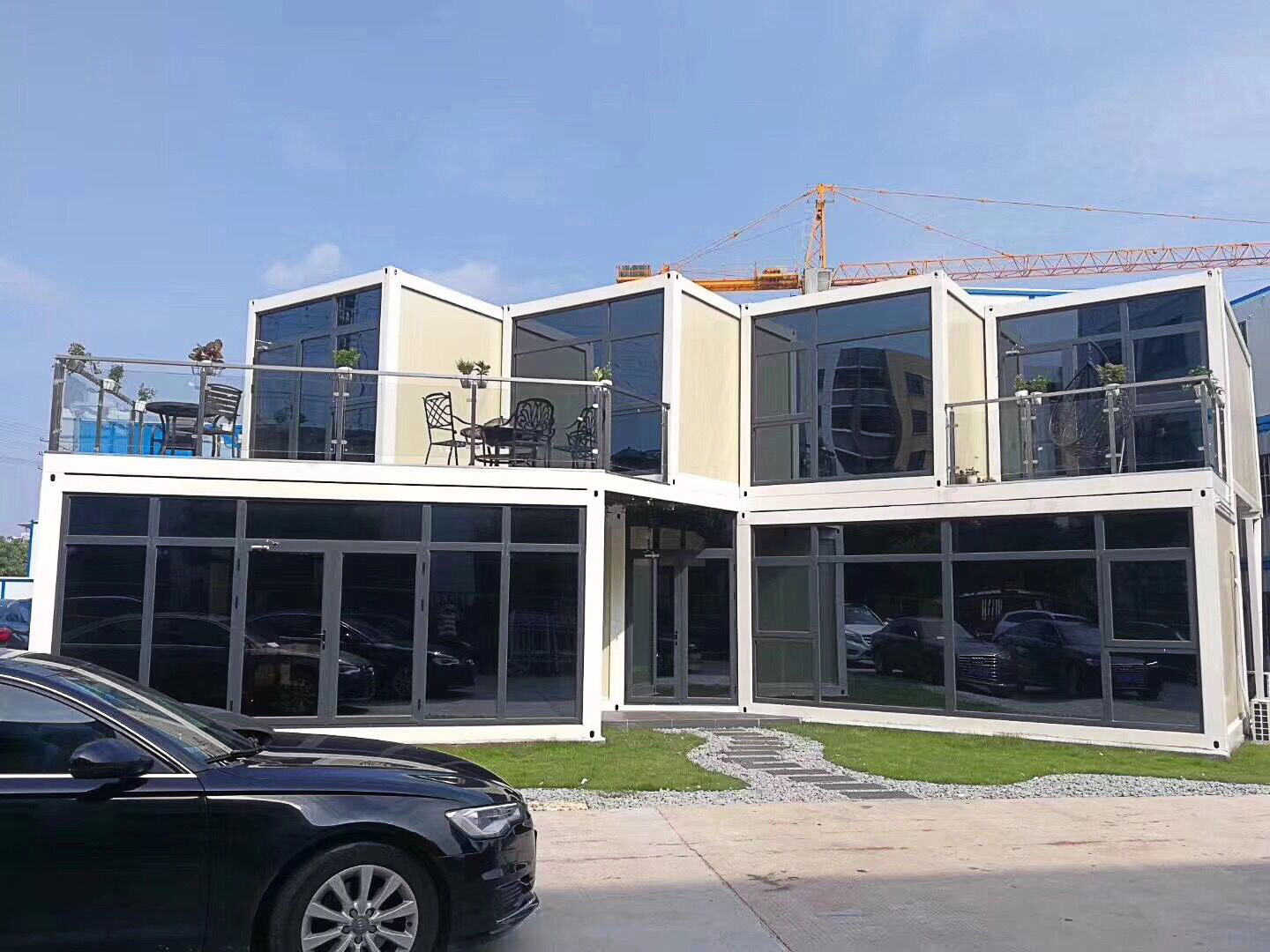 住人集装箱房玻璃幕墙系列办公室活动房临建打包箱