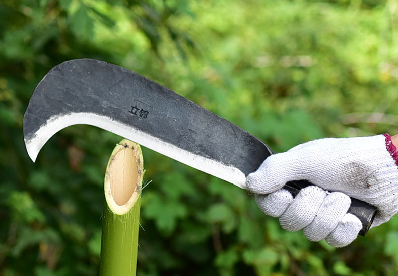 立锦弹簧钢锻打柴刀 割草砍树刀 蔑竹刀 户外农用柴刀 弯头柴刀