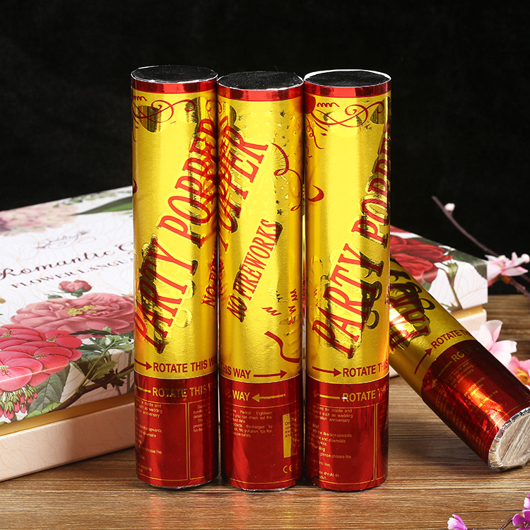 婚庆用品手持旋转式礼花筒节日庆典红色金色礼宾花 24个盒装批发