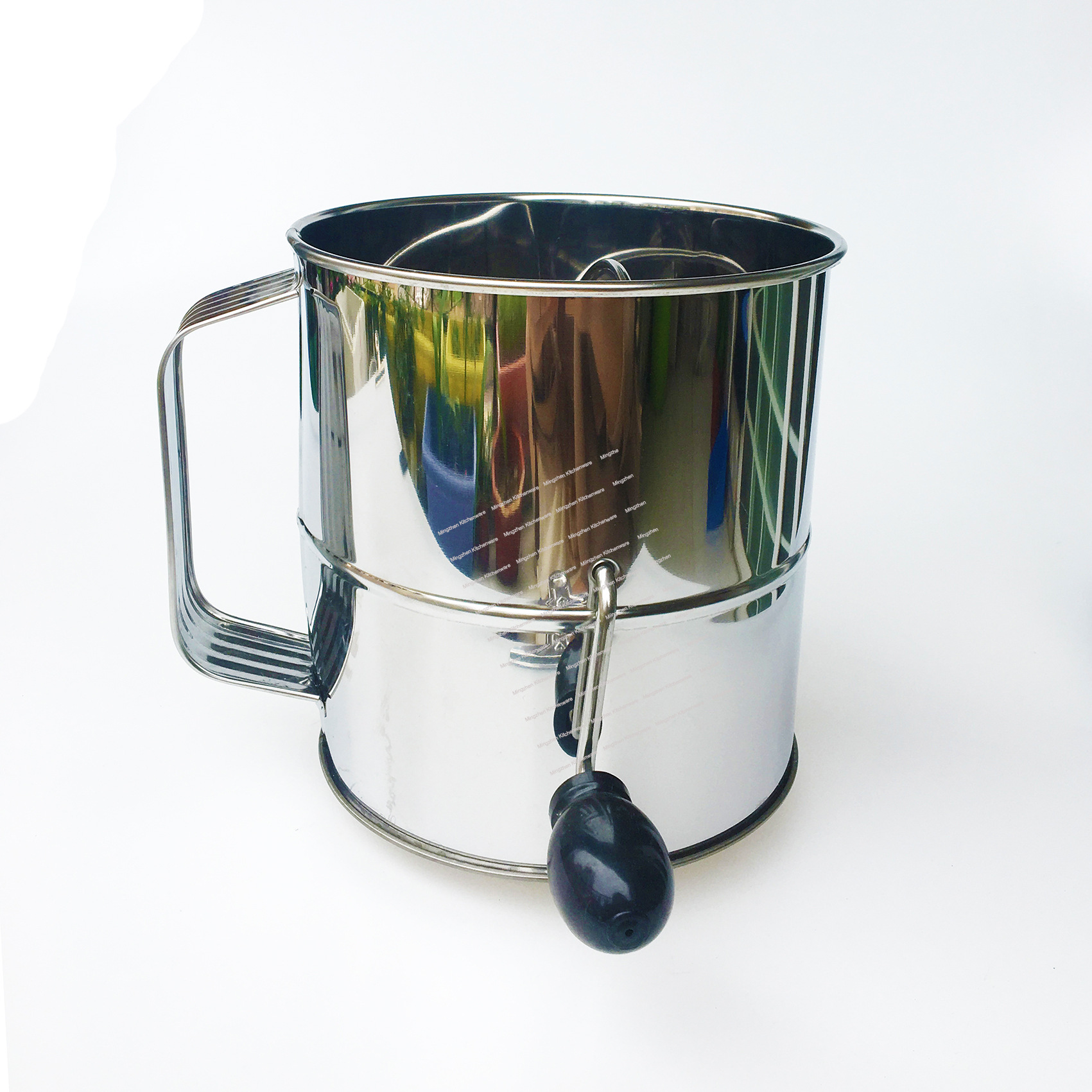 不锈钢大号手摇粉筛 糖粉筛 8杯粉筛 大号粉筛 flour sieve