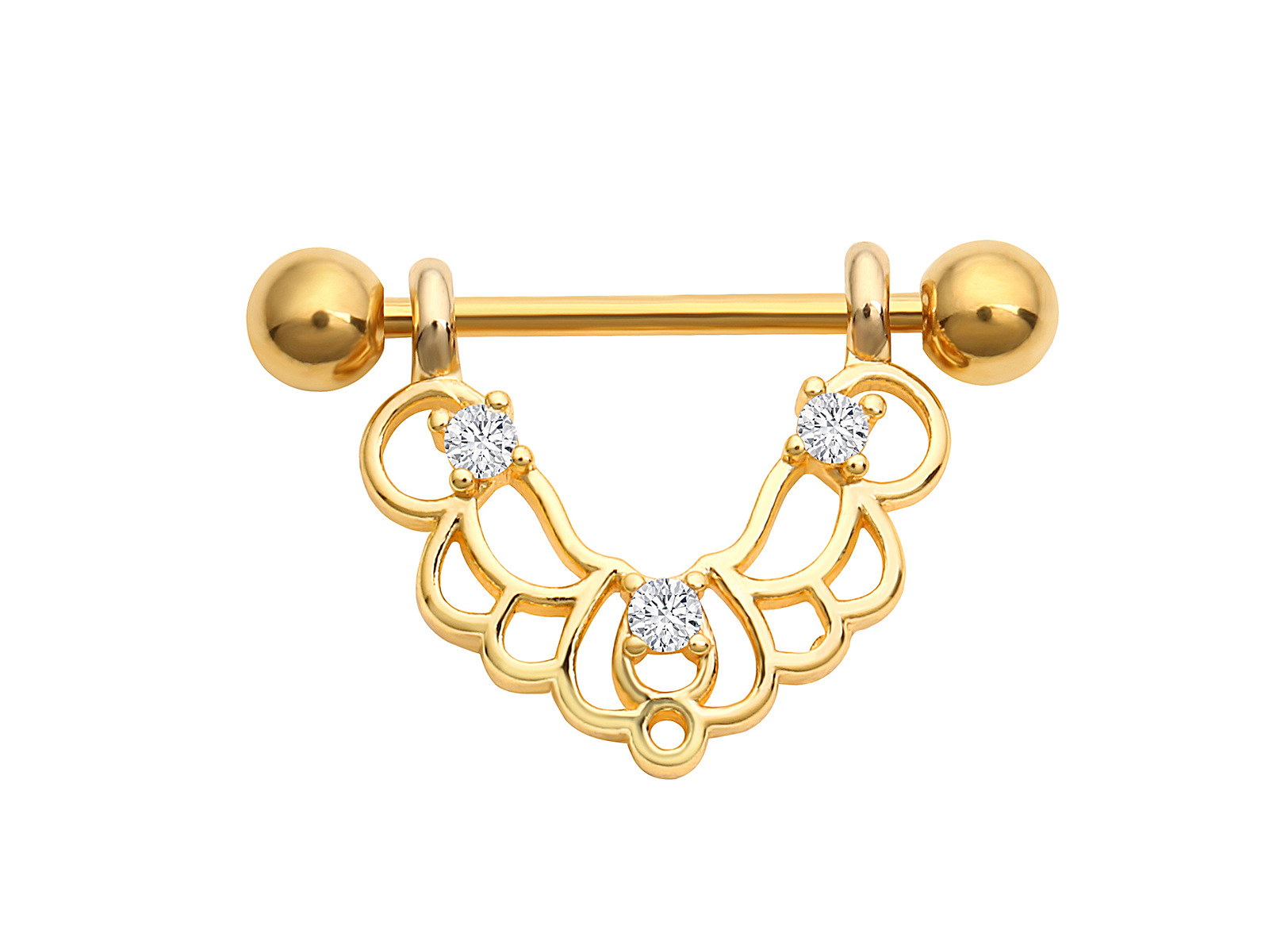 乳环乳钉不锈钢人体穿刺饰品乳头饰品欧美跨境锆石穿孔饰品乳环