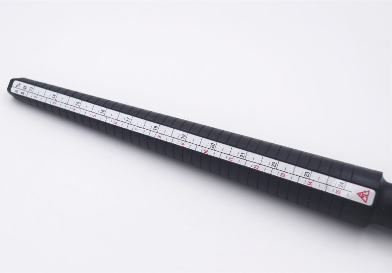 标准美度黑色塑料戒指测量圈 测量棒 手指尺寸大小号码数测量工具