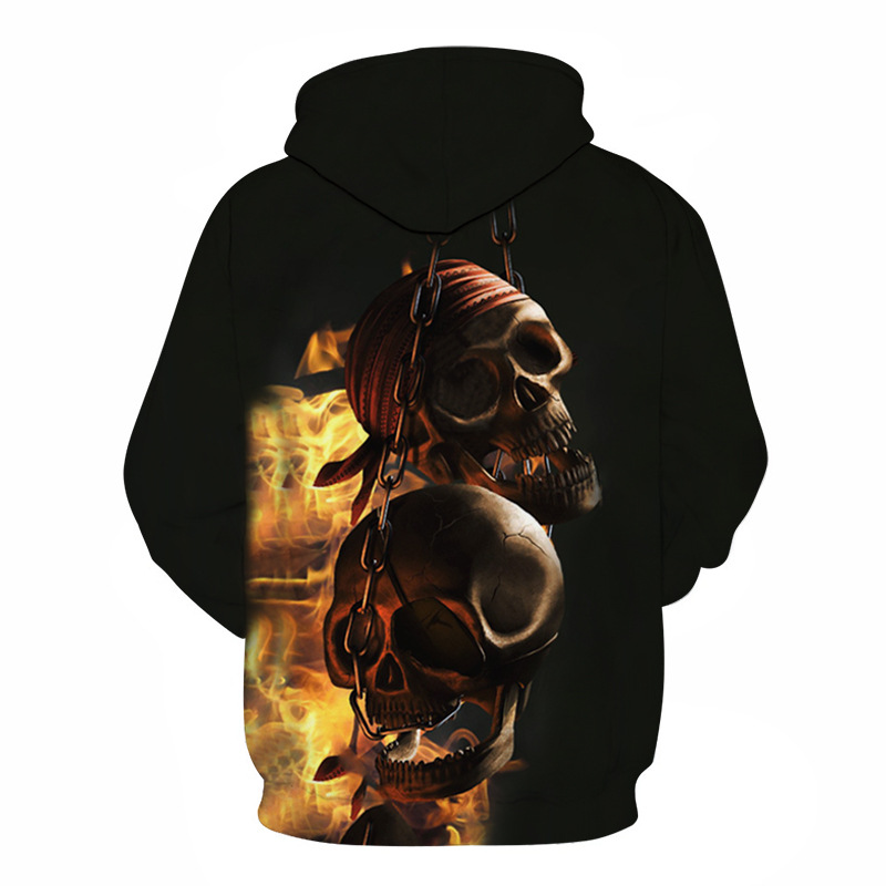 厂家直销外贸爆骷髅头数码印花 速卖通货源带帽情侣卫221