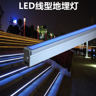 led埋地灯24v12w线条灯rgb七彩线型地埋灯 户外广场洗墙地砖灯