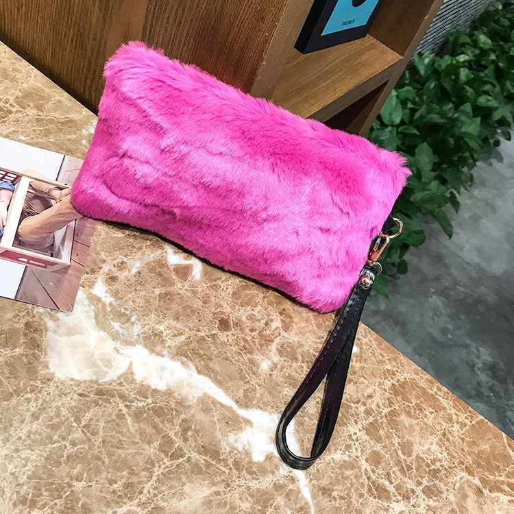 2019 Winter Mini Handbag New Fashion Furry Clutch Women's Dinner Pouch Hand Purse Wholesale