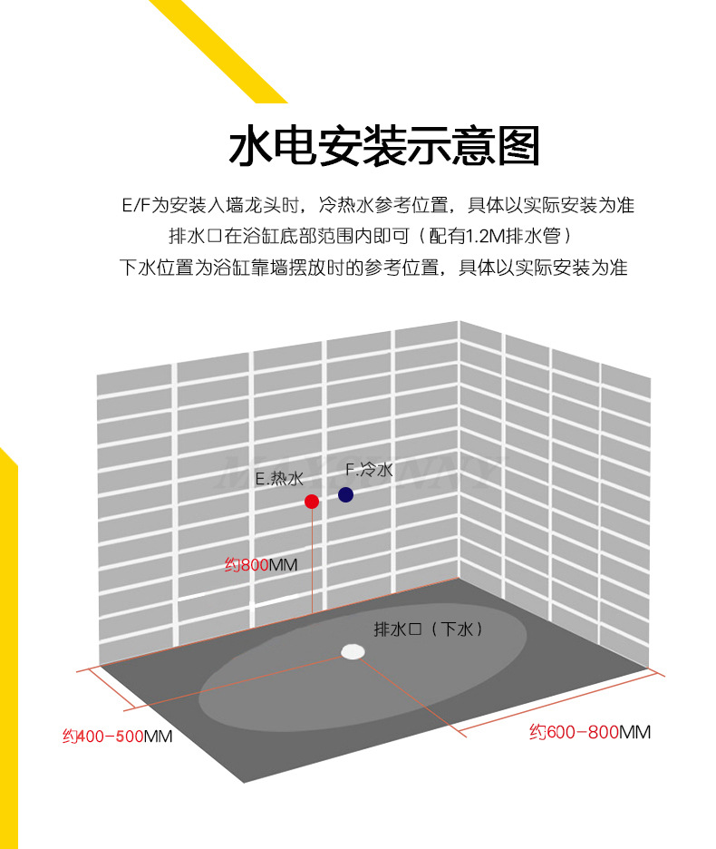 卫浴家用成人亚克力浴缸独立欧式无缝加深浴盆1.4 1.5 1.6 1.7米