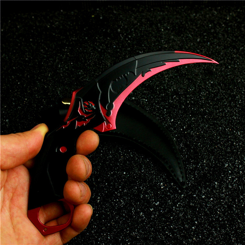 生死狙击暗月双刺合金模型 黄金毒牙双刺玩具 金属 带皮套18cm