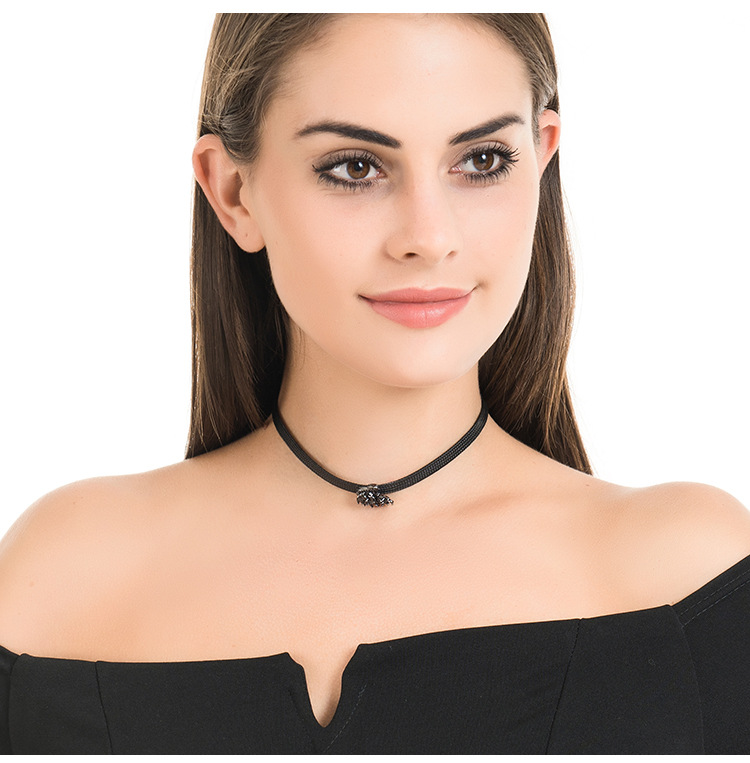 韩国黑白天鹅choker项圈少女锁骨链短款颈带chocker项链脖链批发