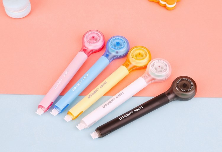 新品乐普升修正带笔式涂改带透明塑料不断带学生糖果色改正带9189