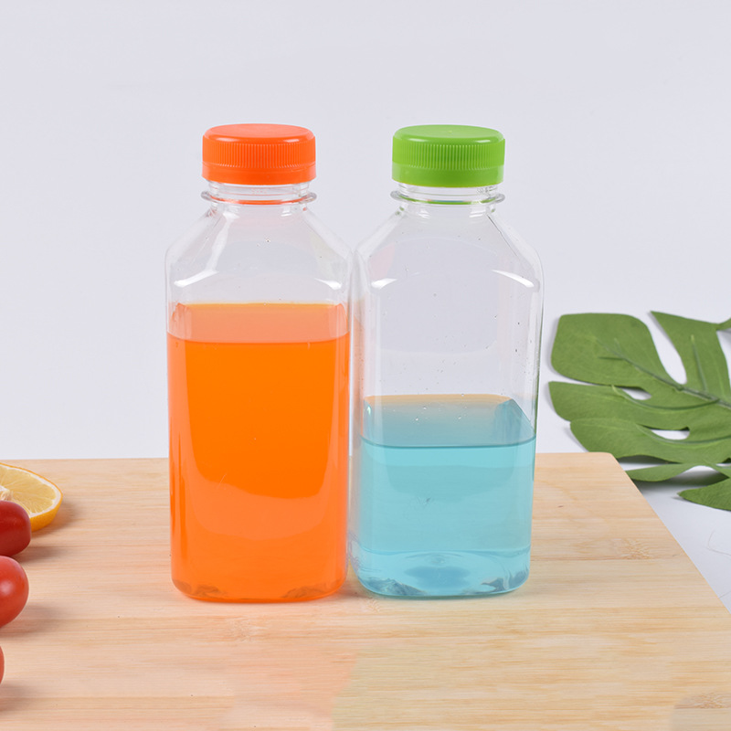 直销高透明pet塑料饮料瓶防盗螺旋瓶口果汁瓶定制logo200件一箱