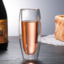 厂家批发耐高温双层玻璃杯 香槟杯 红酒杯 柠檬杯 可加印logo酒杯