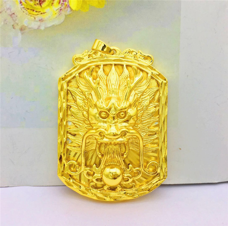 越南沙金 黄铜镀金深海大龙王吊坠 镀24k黄金 久不掉色 沙金饰品