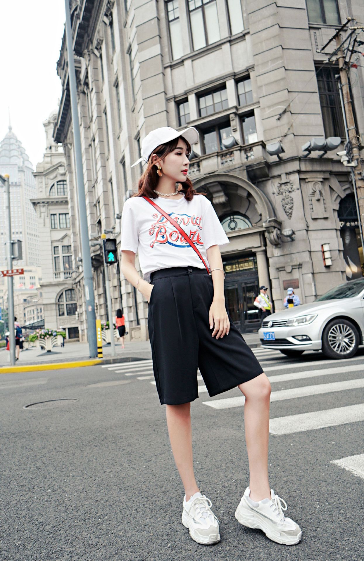 2020新款夏季大码五分短裤女直筒宽松休闲西装裤垂感显瘦阔腿裤子