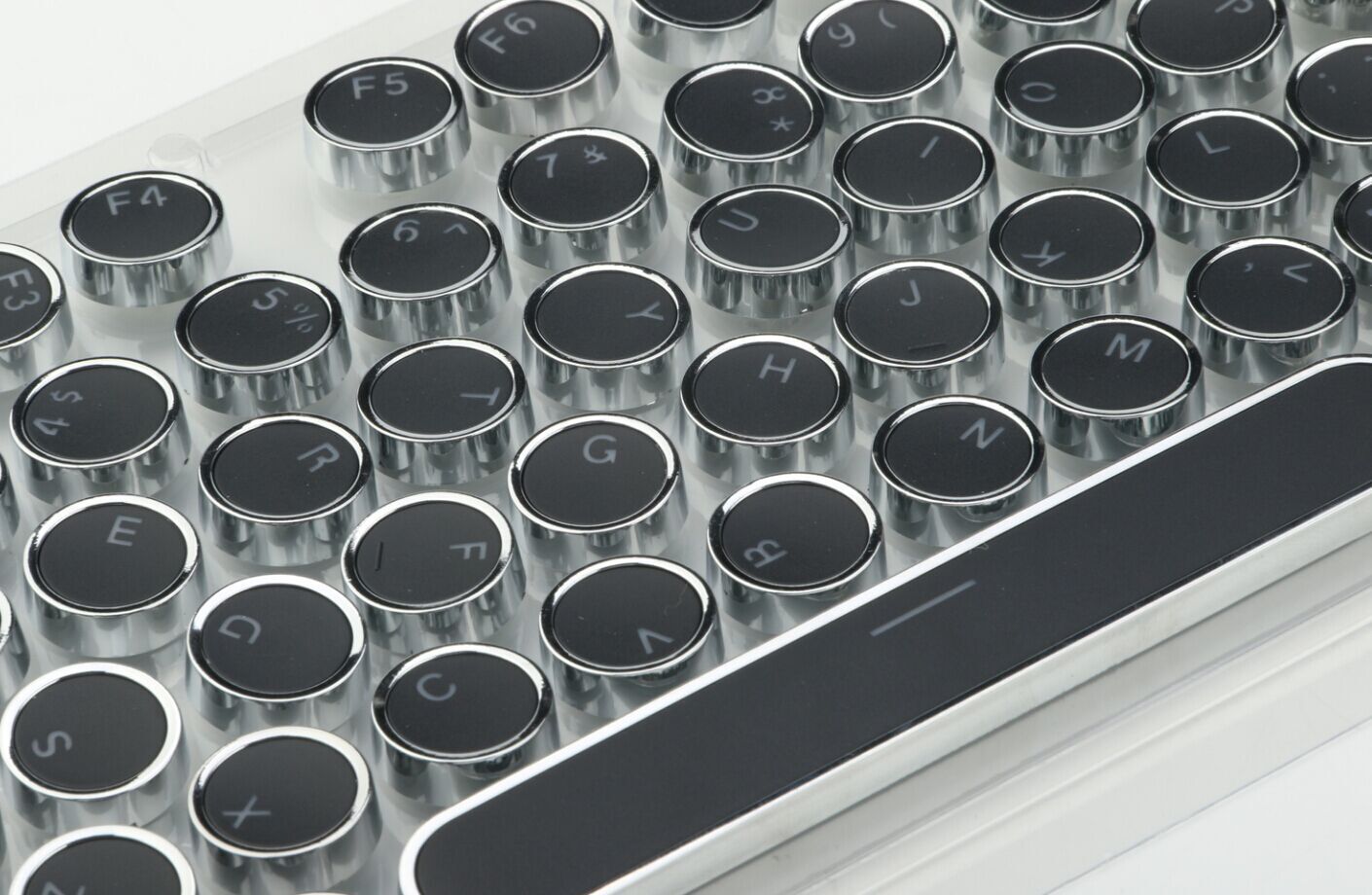 e元素朋克机械键盘复古金属发光游戏键盘圆形键帽104键镀金键帽