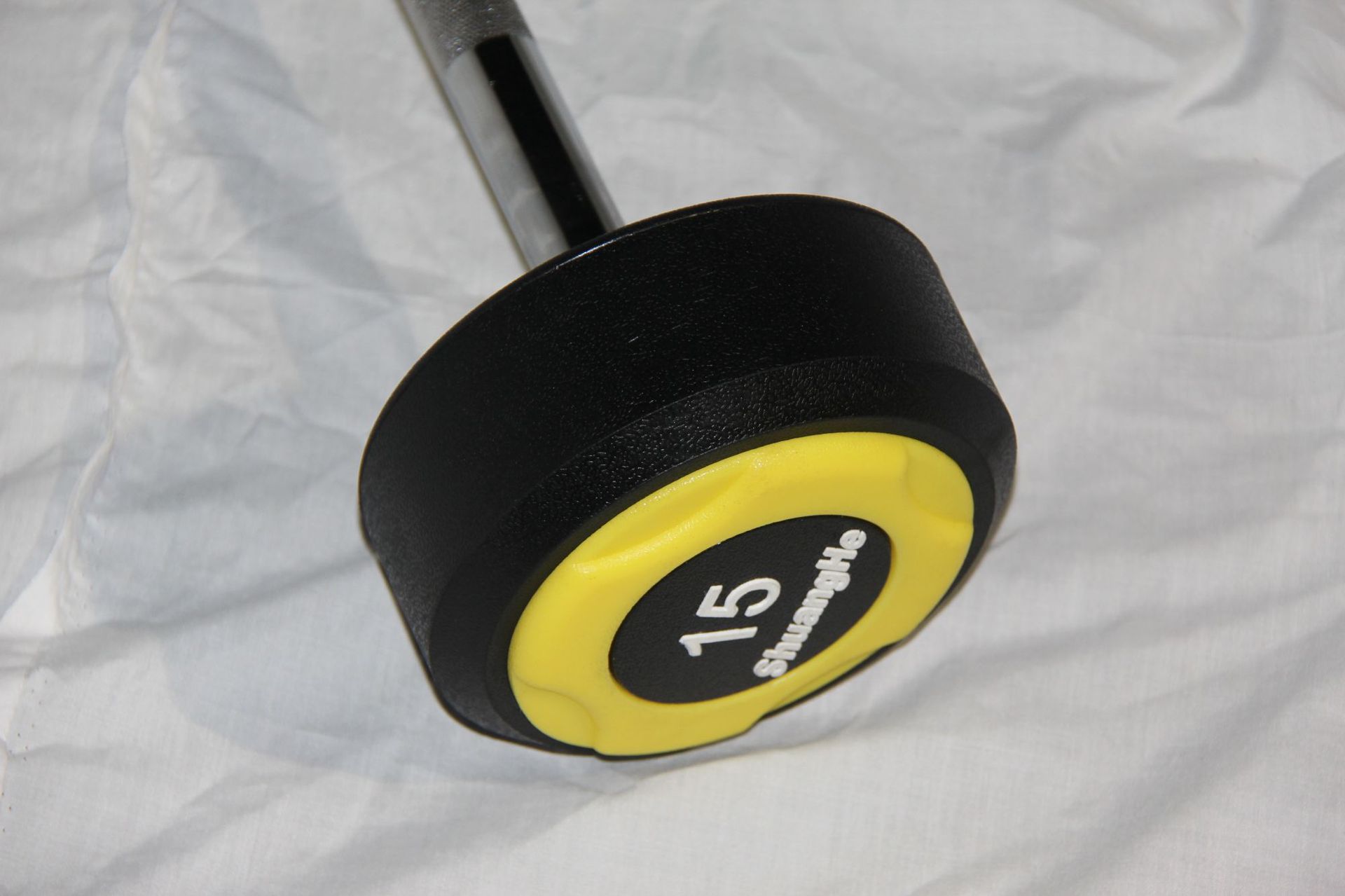 圆头固定小杠铃 彩色男士健身房用1.2米二头肌训练深蹲pu盖橡胶