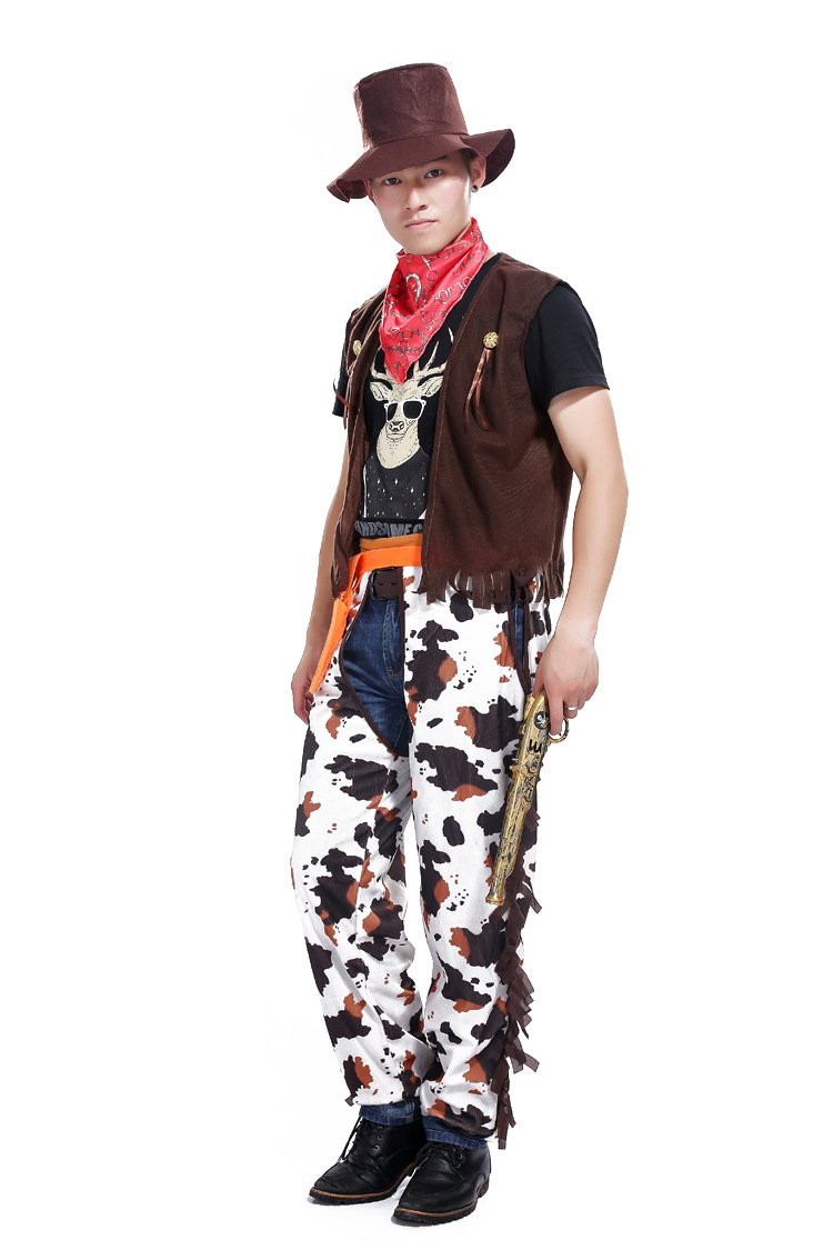 万圣节化妆舞会服装cosplay成人演出成人西部牛仔服装舞台亲子装