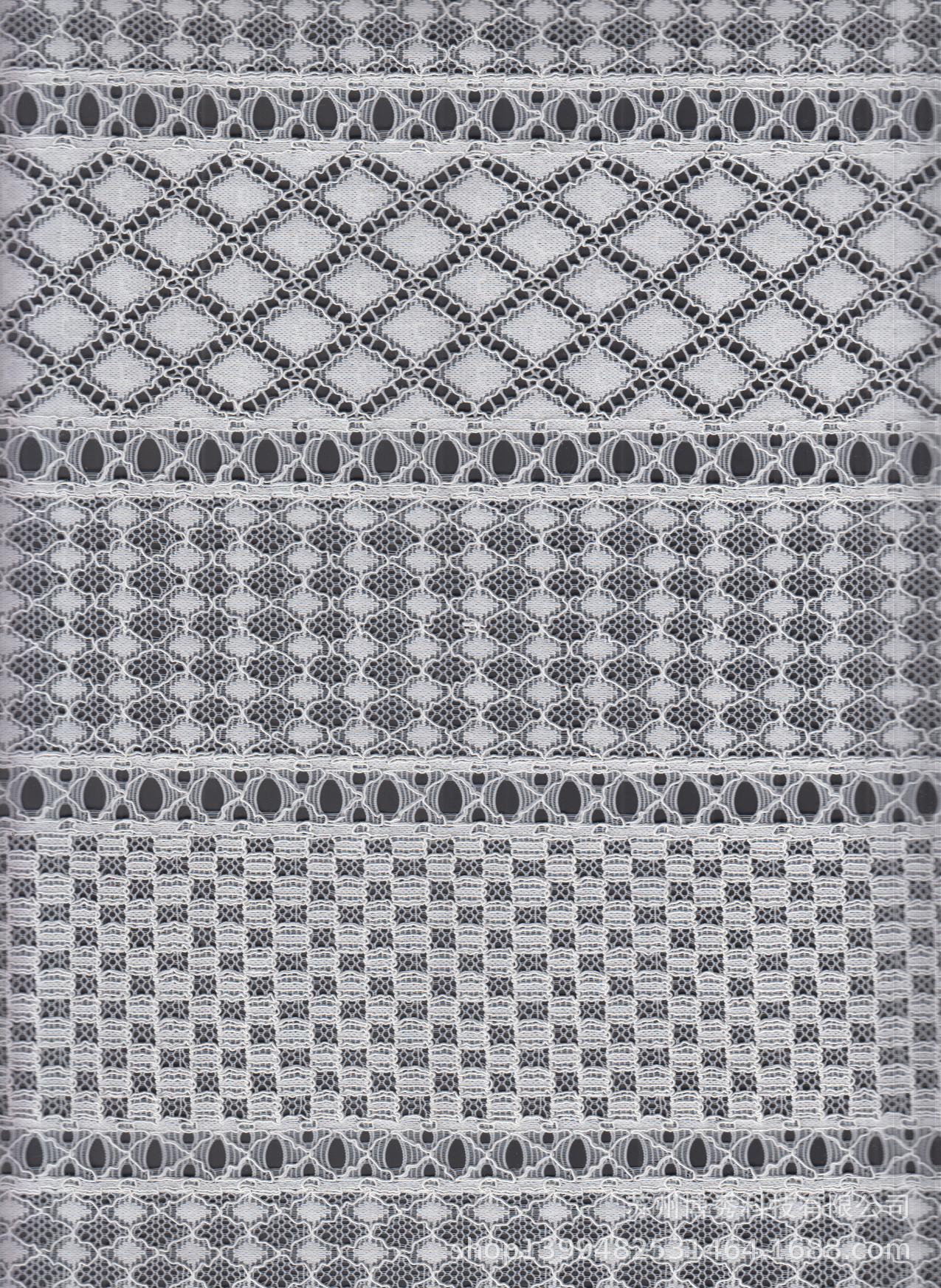 几何图案无弹力锦纶粘胶棉蕾丝面料 新款现货