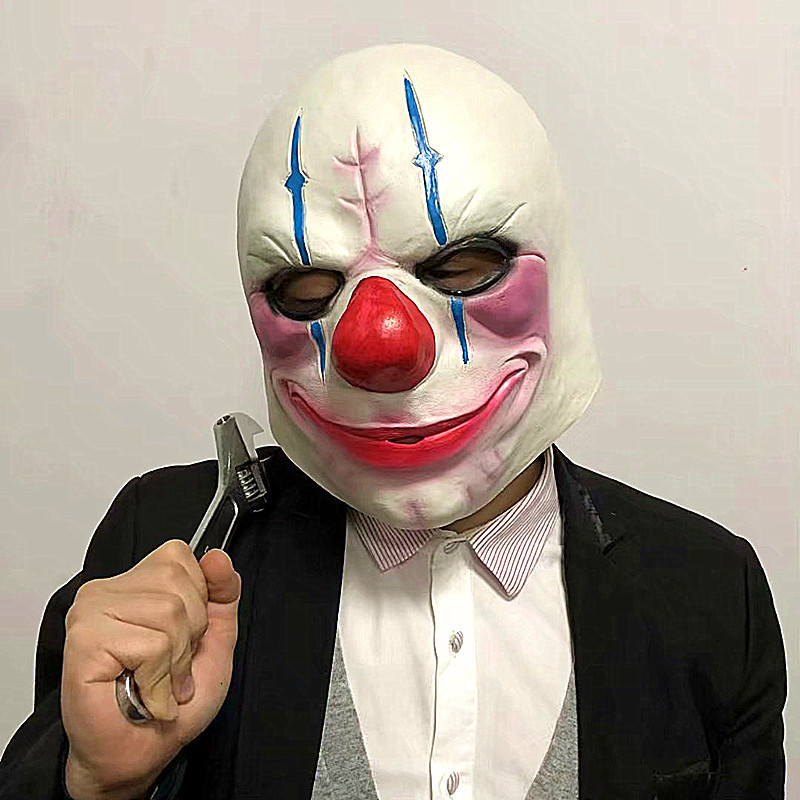 红鼻子小丑面具cosplay游戏收获日万圣节恐怖影视道具惊魂装备吓