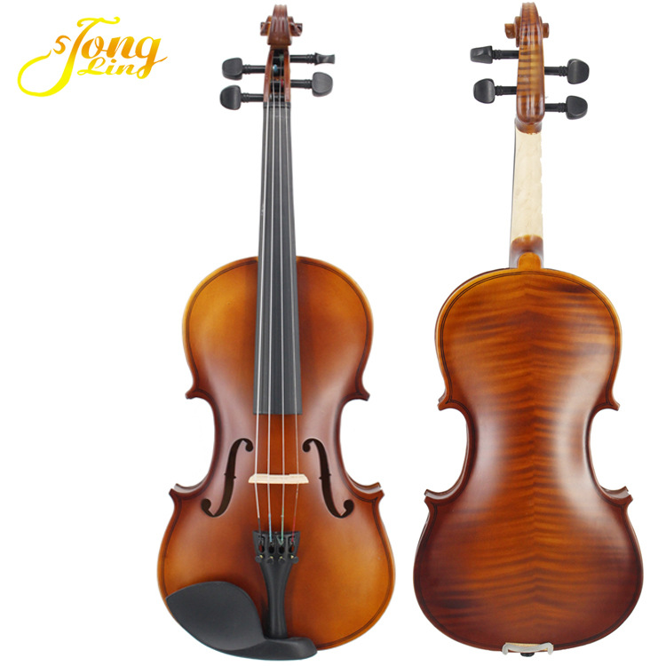 Cross-Border Generation Tiger Pattern Plywood Student Practice Plywood Violin Triangle Case Bow Rosin Beginner