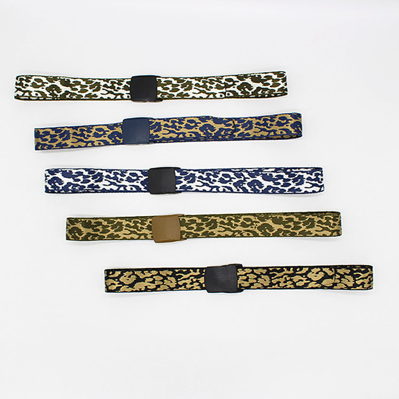 factory direct sale outdoor waist belt imitation nylon leopard print plastic buckle non-metal belt outdoor belt buckle belt