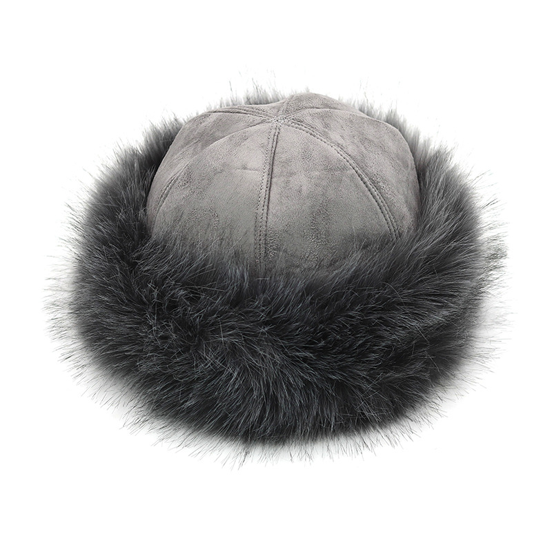 Mongolian Bag Suede Imitation Fox Fur Hat Fur Hat Men and Women Fleece Lined Padded Warm Keeping Hat