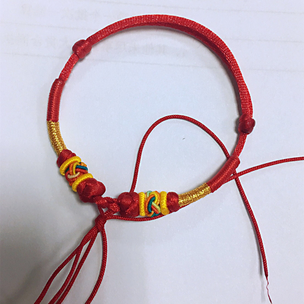 手工编织半成品手链精工绕线金丝纽扣结手链diy手链的编法大全