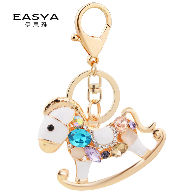 伊思雅创意小木马造型汽车钥匙扣吊饰生日赠送小礼品女生包包挂件