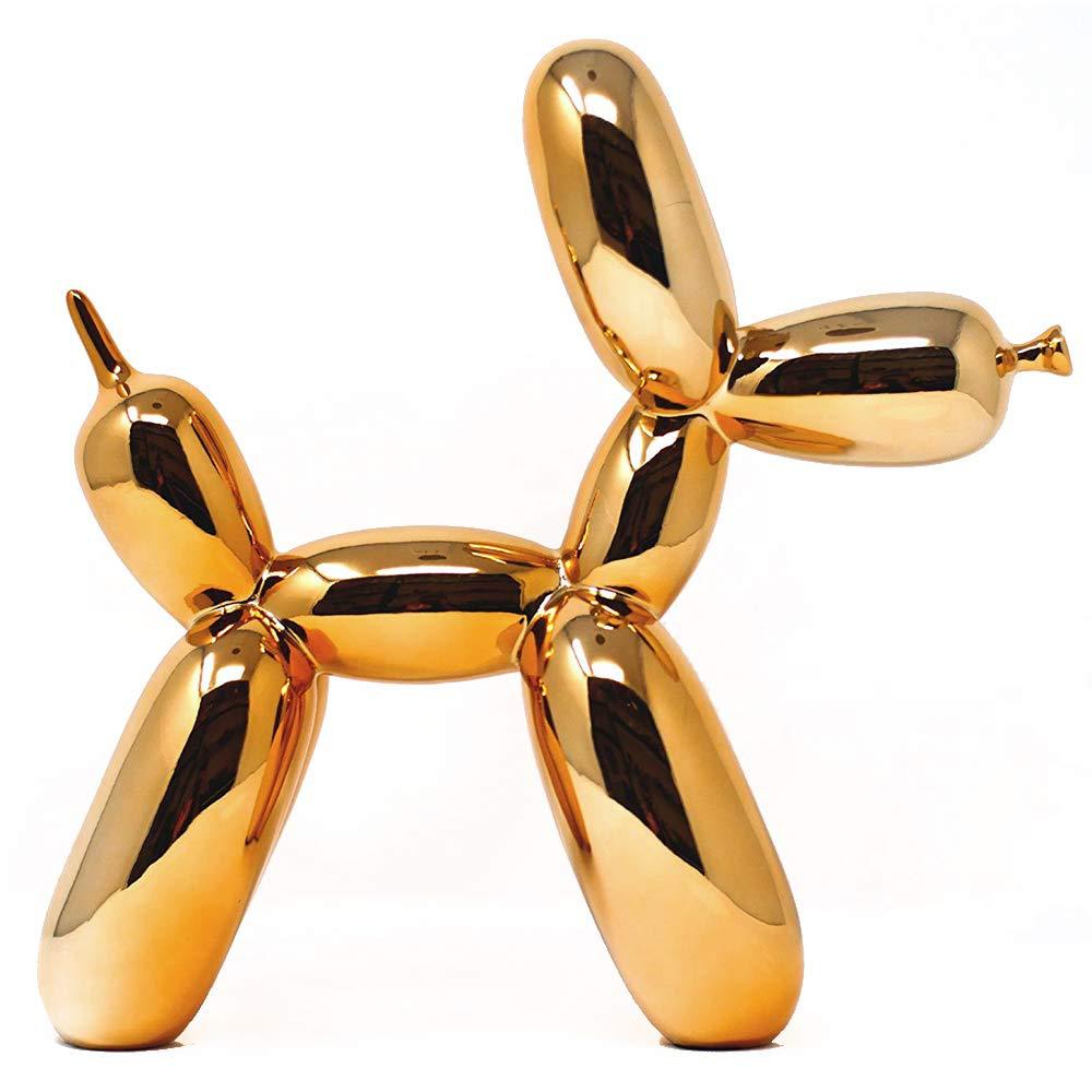 北欧家居装饰品摆件 电镀金色陶瓷气球狗 外贸陶瓷动物气球狗摆件